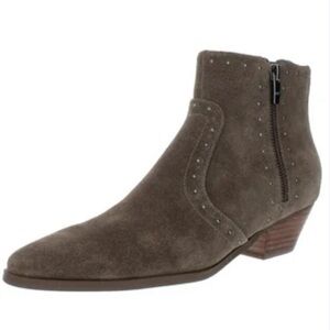 Marc Fisher Olive Gray Upper Leather Western Pointed Toe Studded Heeled Boots